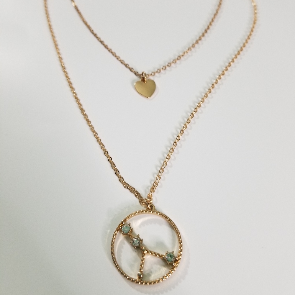 Cancer Zodiac Two-chain Circle Pendant